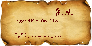 Hegedűs Anilla névjegykártya